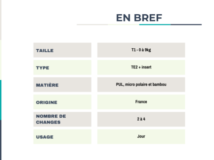 TE2 + 2 inserts bambou - Wuawua - T1 (0 à 9kg) – Image 12