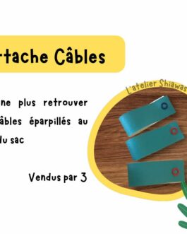 3 Attaches-câbles en cuir